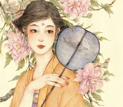 24節(jié)氣水彩手繪插畫，清新淡雅唯美女子插畫