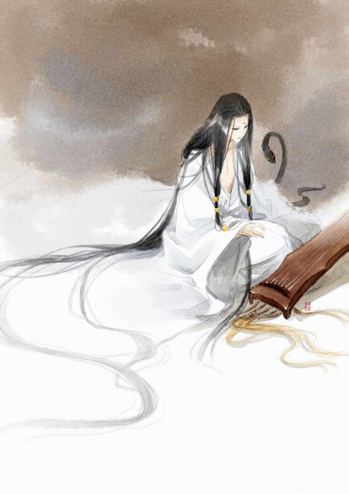 唯美人物插畫，詩(shī)意中國(guó)風(fēng)手繪插畫