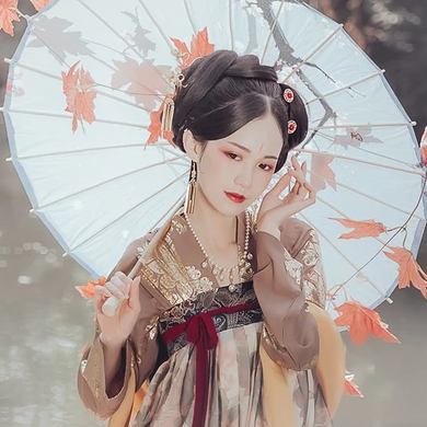 秋千仕女帶團扇女生頭像，唯美古風真人頭像