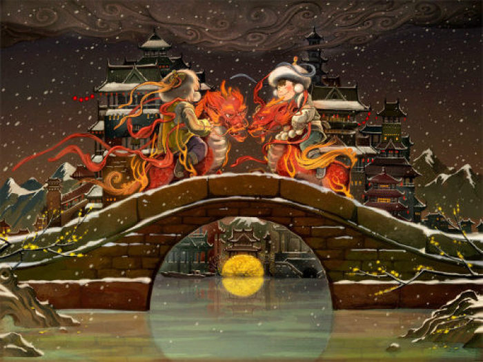 中國(guó)風(fēng)年畫(huà)插畫(huà)，中國(guó)風(fēng)手繪插畫(huà)圖片