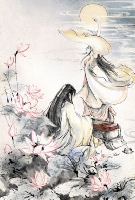 凄美國畫插畫，中國風(fēng)詩意手繪插畫