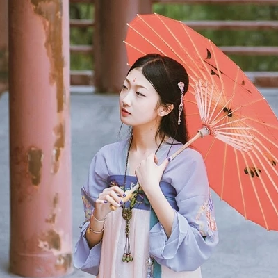 清新帶傘女生頭像，唯美古風(fēng)真人頭像