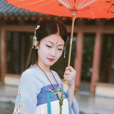 清新帶傘女生頭像，唯美古風(fēng)真人頭像