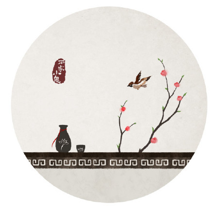 新春寓景插畫，中國風(fēng)手繪插畫