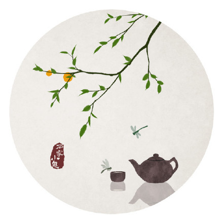 新春寓景插畫，中國風(fēng)手繪插畫
