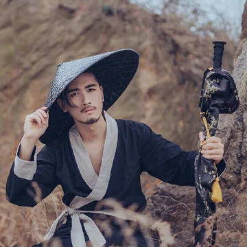 霸氣帶斗笠男生頭像，唯美古風(fēng)真人頭像