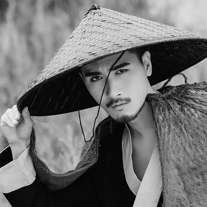 霸氣帶斗笠男生頭像，唯美古風(fēng)真人頭像