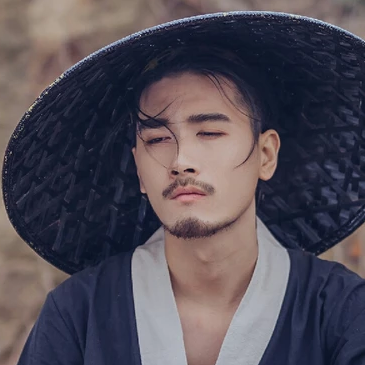 霸氣帶斗笠男生頭像，唯美古風(fēng)真人頭像