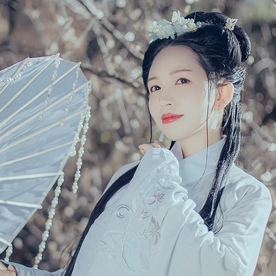 珠簾傘文藝女生頭像，唯美古風(fēng)真人頭像