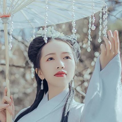 珠簾傘文藝女生頭像，唯美古風(fēng)真人頭像