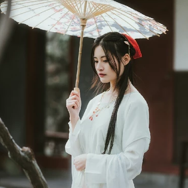 清新文藝帶傘女生頭像，唯美古風(fēng)真人頭像