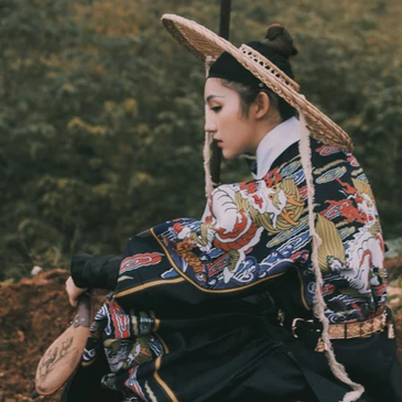 霸氣帶斗笠女生頭像，唯美古風(fēng)真人頭像
