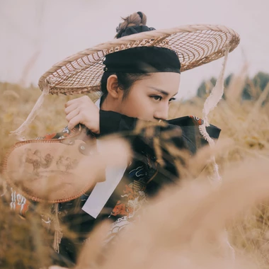 霸氣帶斗笠女生頭像，唯美古風(fēng)真人頭像
