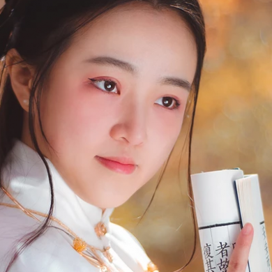 文藝看書女生頭像，唯美古風真人頭像