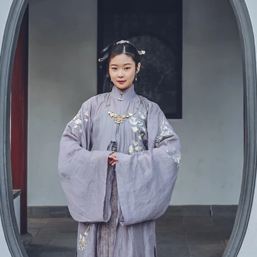 素雅灰色漢服女生頭像，唯美古風(fēng)真人頭像