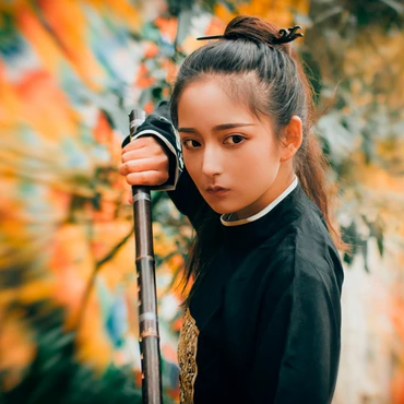 霸氣帶兵器俠客女生頭像，唯美古風(fēng)真人頭像