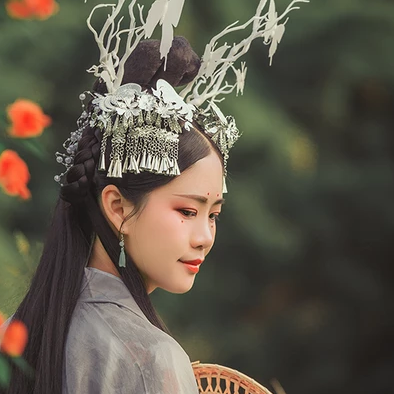 淡雅清新木槿花女生頭像，唯美古風(fēng)真人頭像