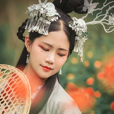 淡雅清新木槿花女生頭像，唯美古風(fēng)真人頭像
