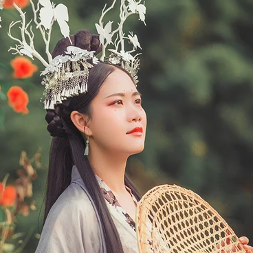 淡雅清新木槿花女生頭像，唯美古風(fēng)真人頭像
