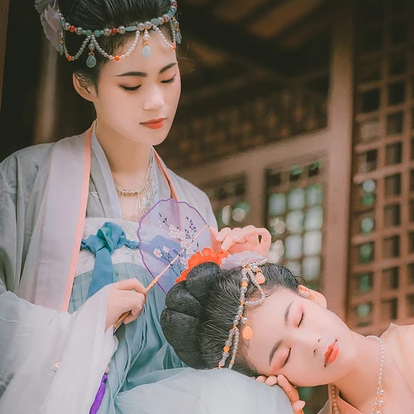 并蒂花閨蜜頭像，唯美古風真人頭像