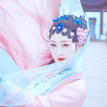 京劇花旦帶折扇女生頭像，唯美古風(fēng)真人頭像