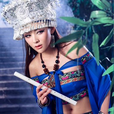 性感孔雀翎女生頭像，唯美古風(fēng)真人頭像
