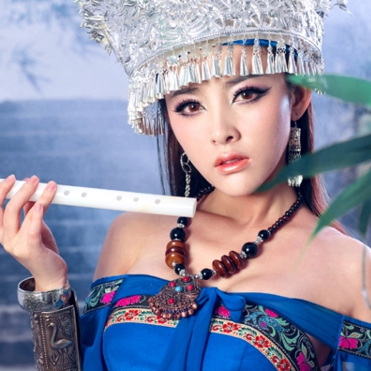 性感孔雀翎女生頭像，唯美古風(fēng)真人頭像