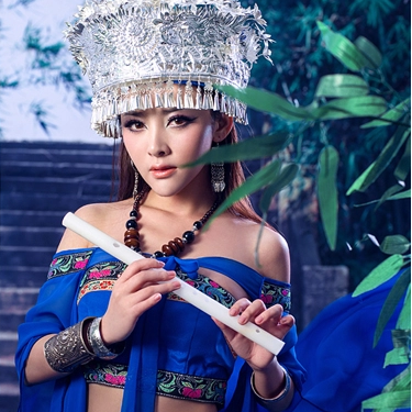 性感孔雀翎女生頭像，唯美古風(fēng)真人頭像