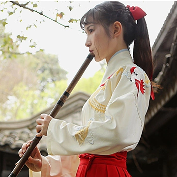 霸氣吹笛女生頭像，唯美古風(fēng)真人頭像