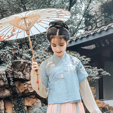 漢服帶傘女生頭像，唯美古風(fēng)真人頭像