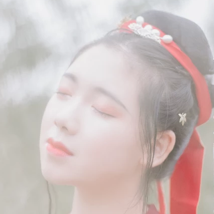 紅衣少女頭像，唯美古風(fēng)女子真人頭像