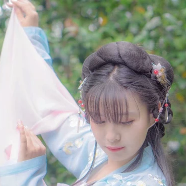 清新唯美中國風古風真人女子頭像