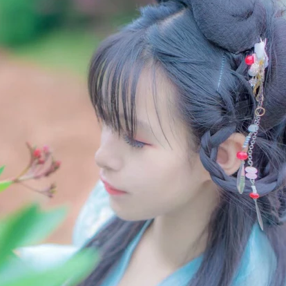 清新唯美中國風古風真人女子頭像