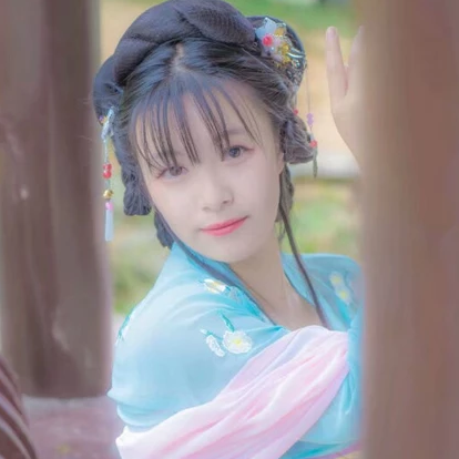 清新唯美中國風古風真人女子頭像