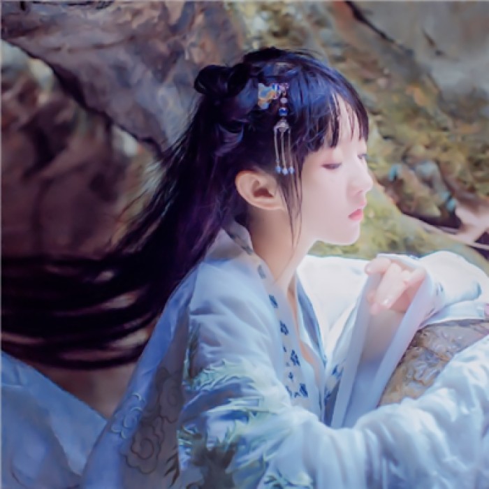 嬌俏女子古風唯美頭像，淡掃峨眉真人女生頭像