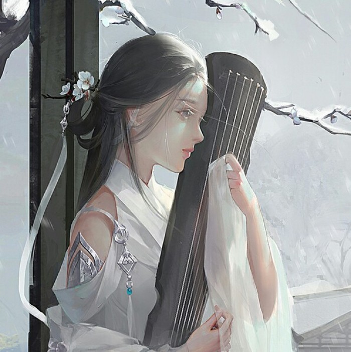 清雅風(fēng)格古典女生頭像，動(dòng)漫水彩古風(fēng)頭像