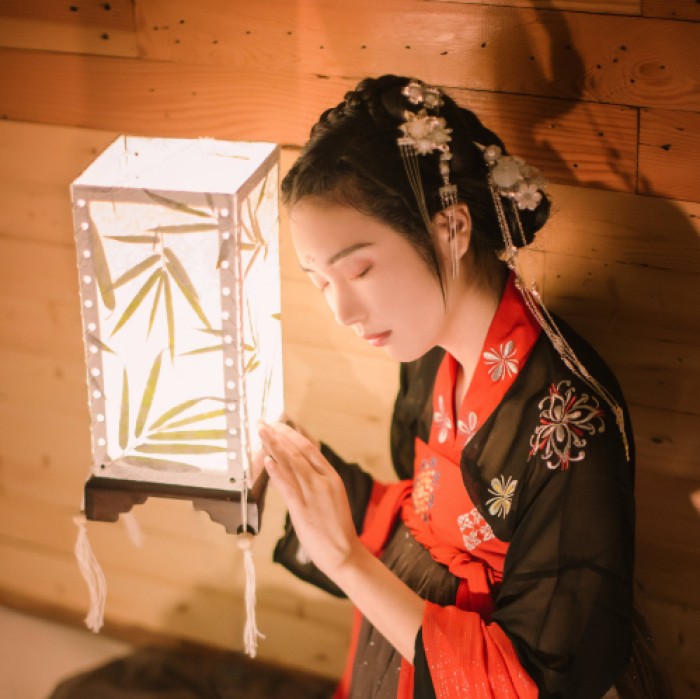 柔美女子攜燈古風(fēng)頭像，婉約中國風(fēng)微信qq頭像