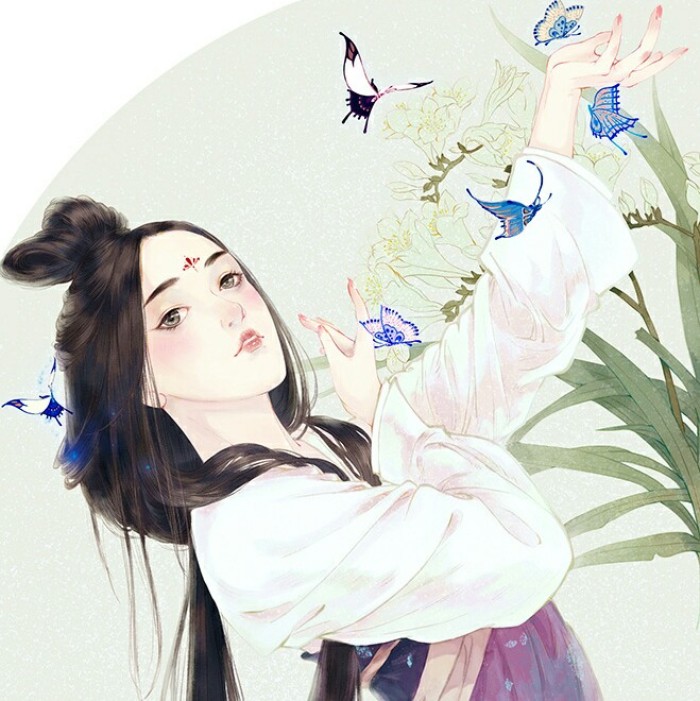 古典唯美女子頭像，水彩風(fēng)女生頭像