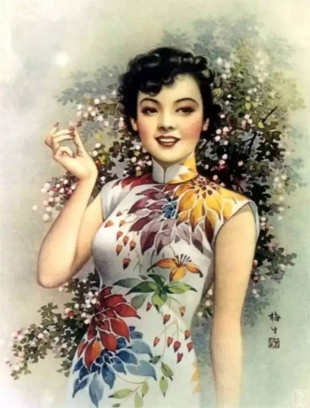 獨(dú)特中國(guó)美，最美插畫(huà)，膚如凝脂珠圓玉潤(rùn)民國(guó)