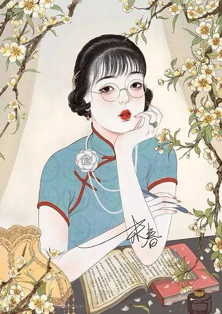 獨特中國美，最美插畫，膚如凝脂珠圓玉潤民國