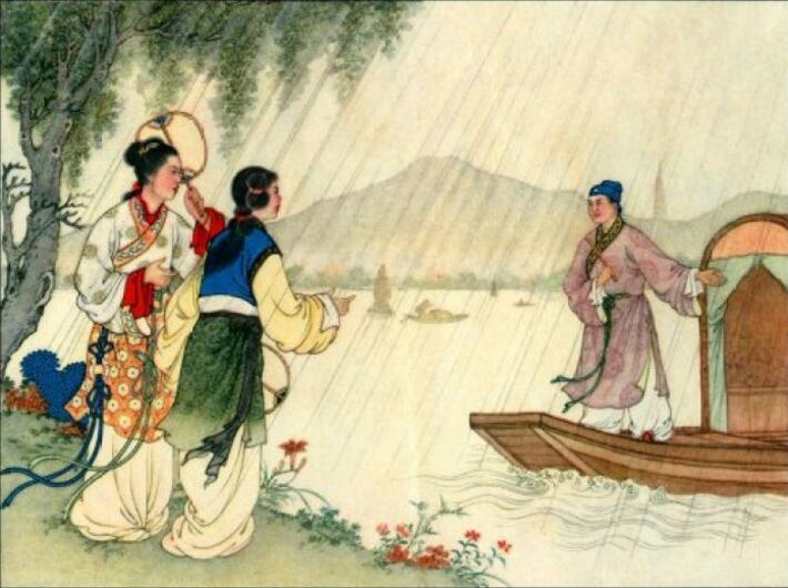 中國(guó)風(fēng)白蛇傳奇，白蛇傳繪本插畫(huà)