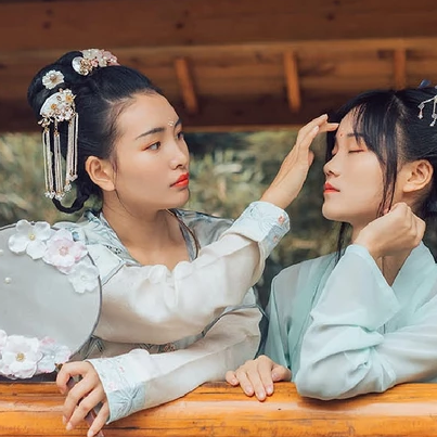 并蒂閨蜜頭像，唯美古風(fēng)真人頭像