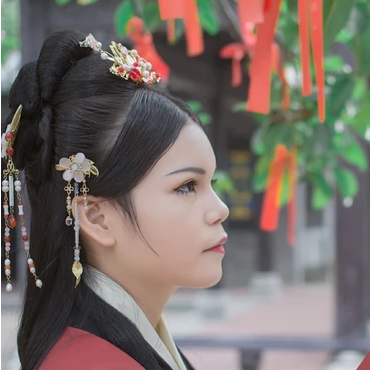 傾城紅衣女子頭像，唯美古風(fēng)真人頭像