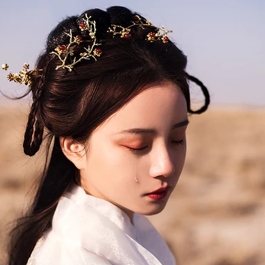 傷感流淚帶傘頭像，唯美古風(fēng)真人頭像