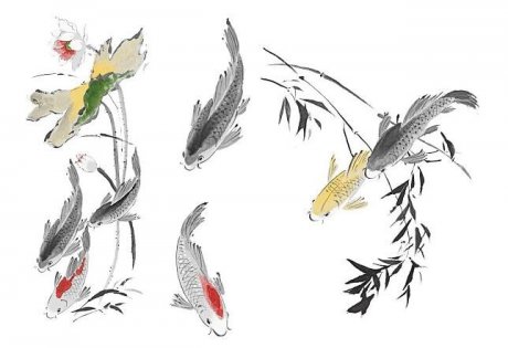 中國(guó)風(fēng)富貴魚(yú)psd素材