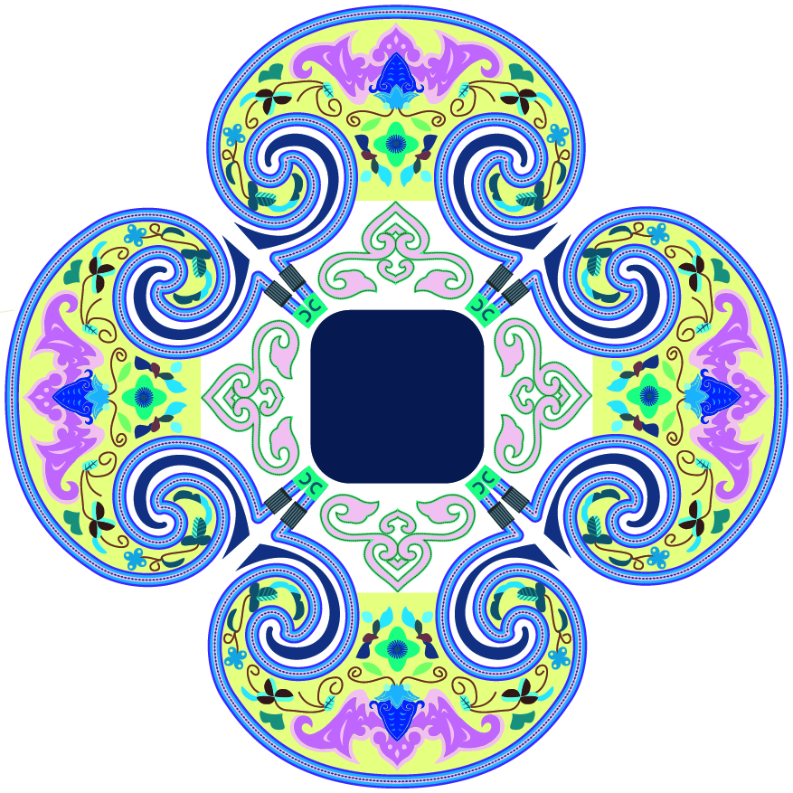中國(guó)傳統(tǒng)刺繡古典對(duì)稱圖案，矢量素材