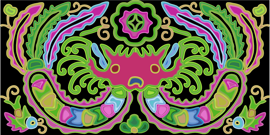 中國(guó)傳統(tǒng)刺繡吉祥鳳凰圖案，矢量素材