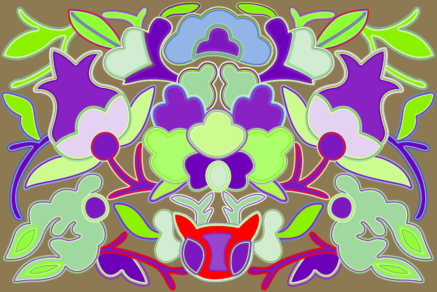 中國(guó)傳統(tǒng)刺繡花卉圖案，矢量素材