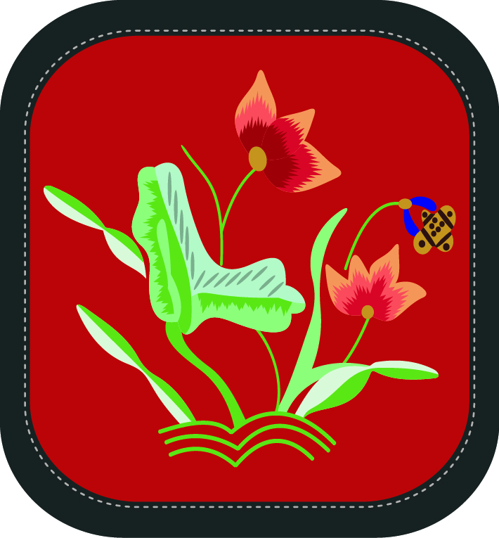 中國傳統(tǒng)刺繡圖案荷花花卉系列二，矢量素材