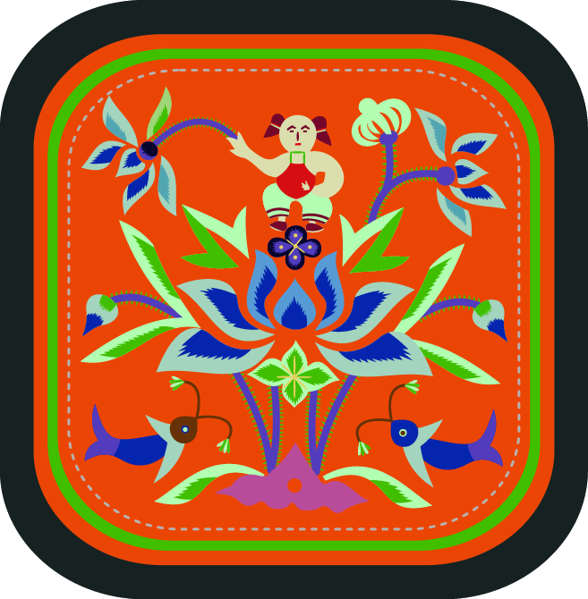 中國傳統(tǒng)刺繡圖案花卉系列四，矢量素材